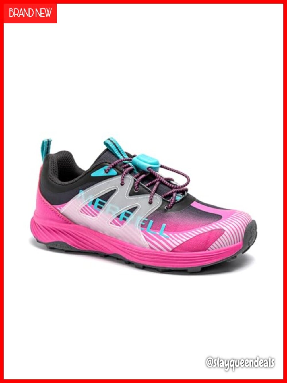 Merrell Kids Agility Peak Trail Running Shoes Bungee Lace High Traction